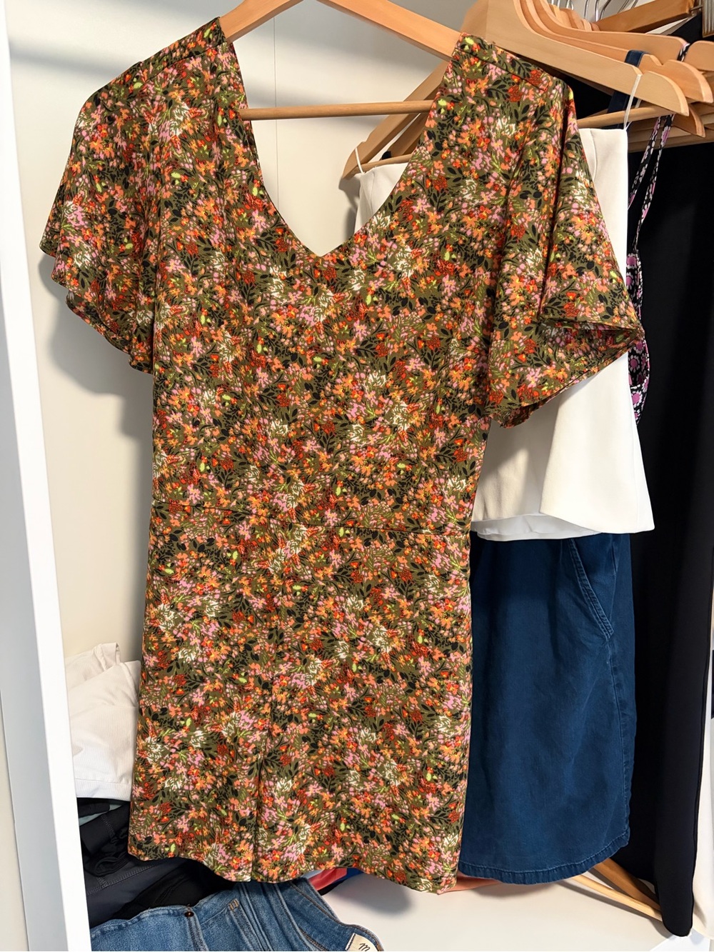 Copper Key Olive Floral V-Neck Romper